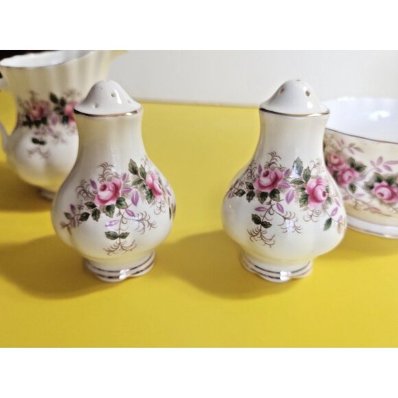 Royal Albert Lavender Rose Cream & Sugar Bowl, Salt & Pepper - Picture 5 of 16